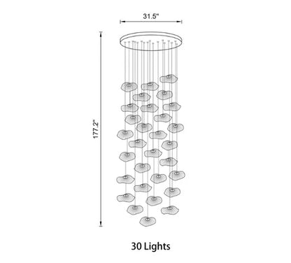 Modern 6/10/15/30 Lights Acrylic Chandelier in Gold Finish