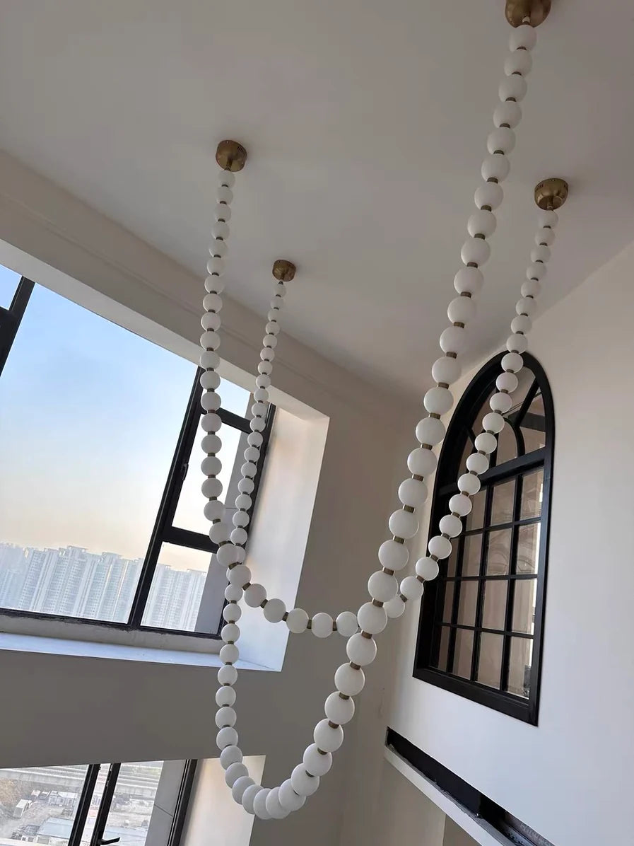 Modern Creative Acrylic Pearl Necklace Chandelier
