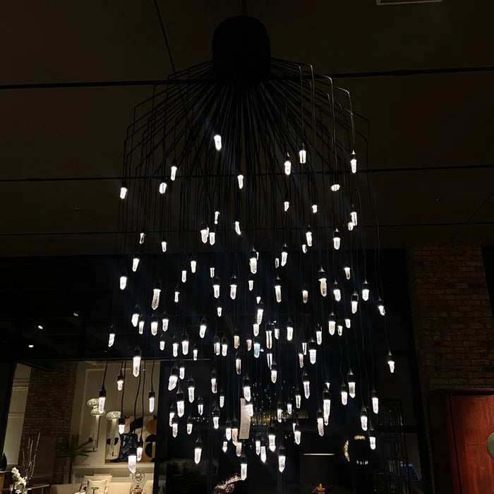 Rock Crystal Raindrop Chandelier for Living Room/Dining Room/Staircase/Foyer