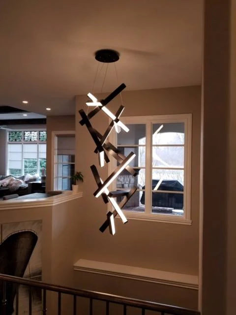 Modern Vertical Geometric Pendant for Staircase/Foyer/High-ceiling