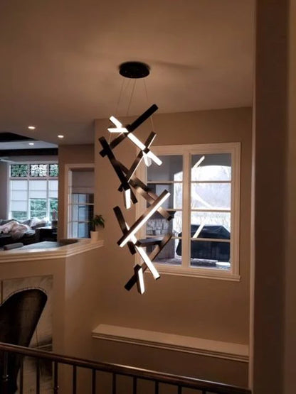 Modern Vertical Geometric Pendant for Staircase/Foyer/High-ceiling