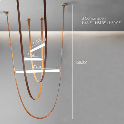 Lustre design en forme de U avec tube en verre à LED