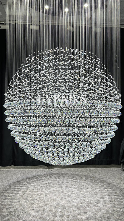 Modern Ball Crystal Raindrop Chandelier for Living Room/Staircase/Foyer