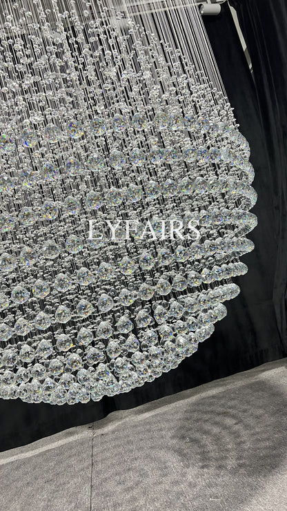 Modern Ball Crystal Raindrop Chandelier for Living Room/Staircase/Foyer