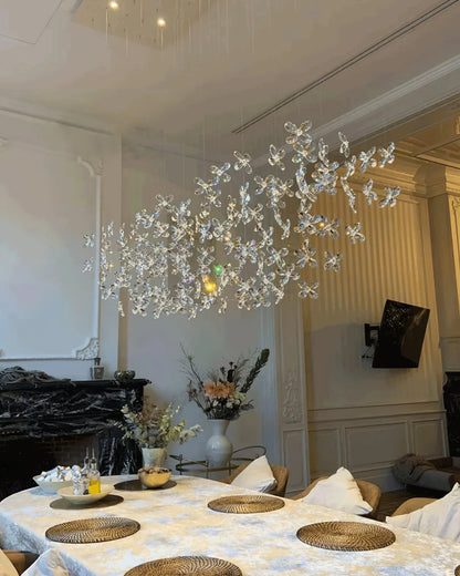 Modern Floating Crystal Flower Chandelier