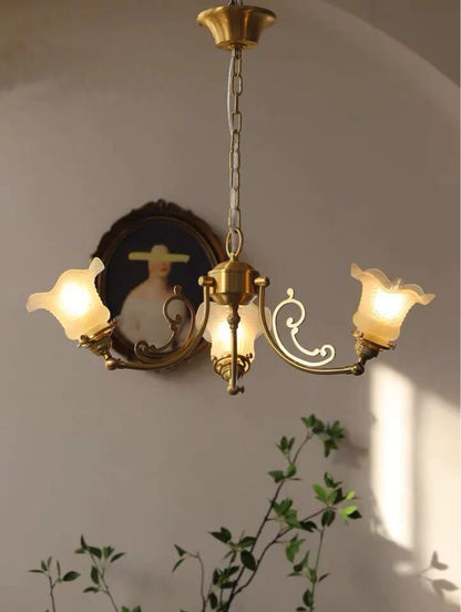 American Retro Flower Branch Crystal Chandelier Vintage Art Creative Small Pendant Light For Bedroom/Living Room