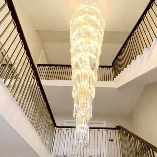 European Style Modern Simple Crystal Chandelier For Villa/Living Room/Rotating ladder