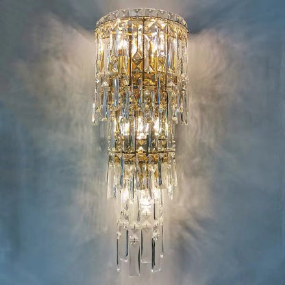 Modern Luxury Tiered Crystal Wall Lamp