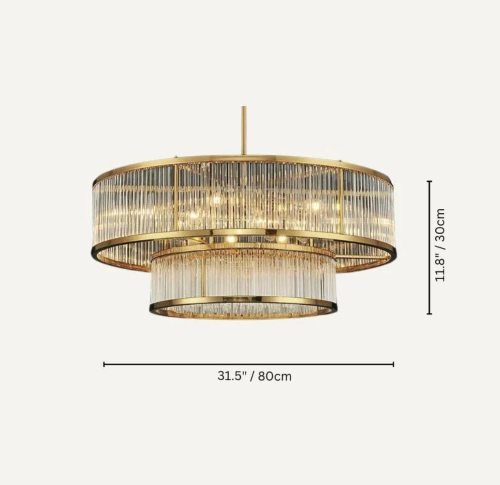 Modern Round/Rectangular Glass Rods Chandelier