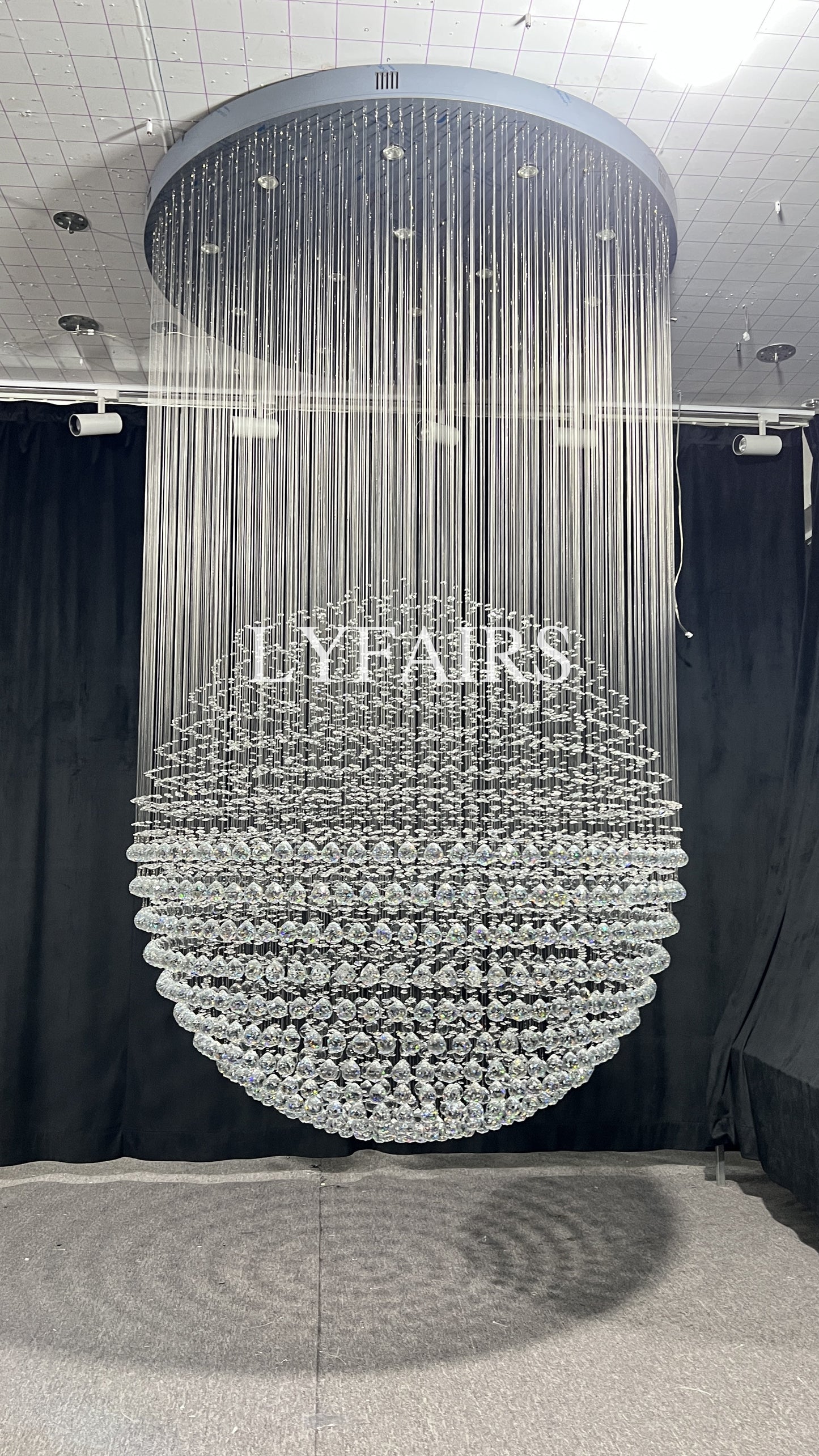 Modern Ball Crystal Raindrop Chandelier for Living Room/Staircase/Foyer