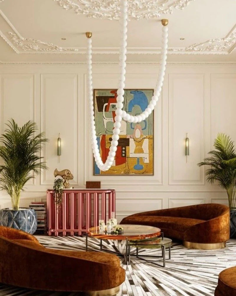 Modern Creative Acrylic Pearl Necklace Chandelier
