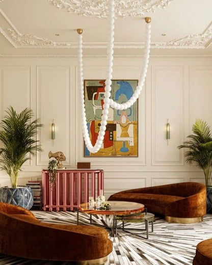 Modern Creative Acrylic Pearl Necklace Chandelier