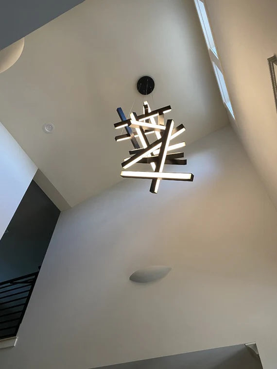 Modern Vertical Geometric Pendant for Staircase/Foyer/High-ceiling