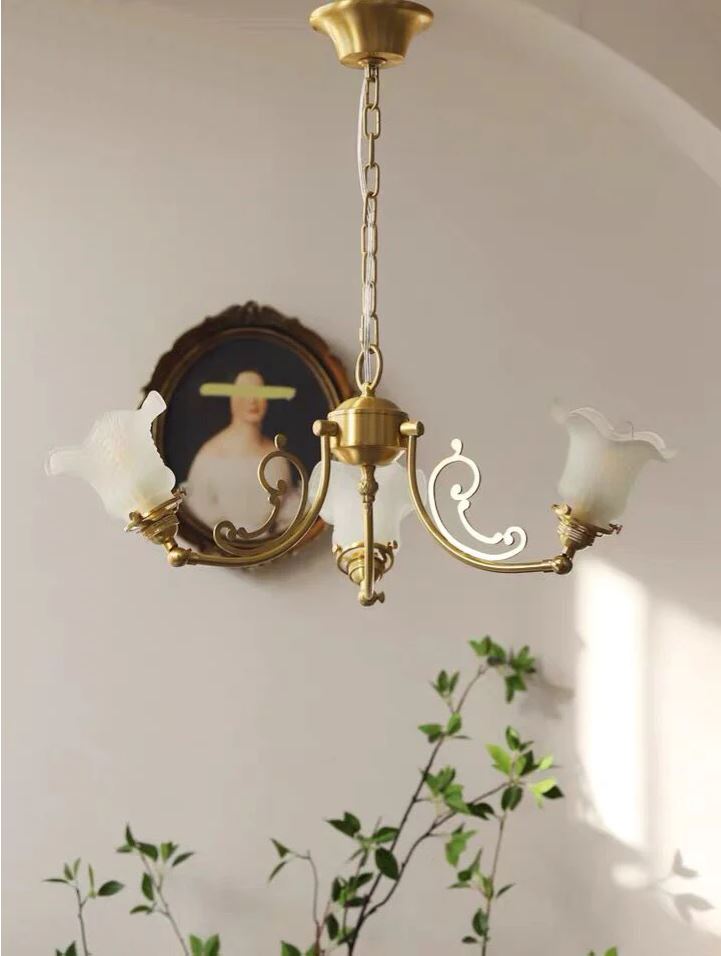 American Retro Flower Branch Crystal Chandelier Vintage Art Creative Small Pendant Light For Bedroom/Living Room
