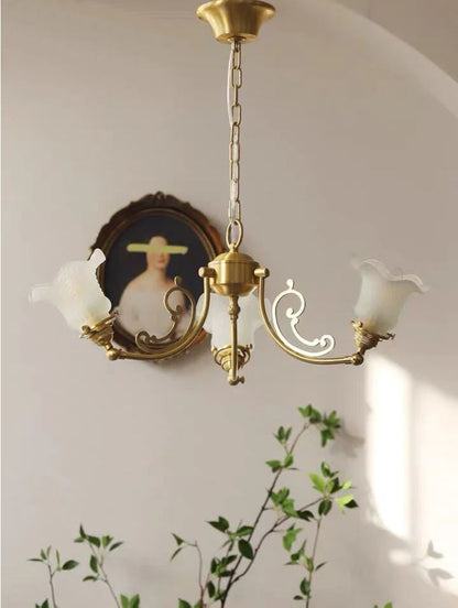 American Retro Flower Branch Crystal Chandelier Vintage Art Creative Small Pendant Light For Bedroom/Living Room