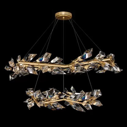 Art Handcrafted 1/2/3-tier Diamond-cut Crystal Chandelier for Living/Dining Room/Bedroom
