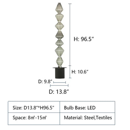 Designer Model Modern Art Tower of Volumes Floor Lamp for Living Room/Bedroom/Hotel Lobby