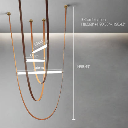 Lustre design en forme de U avec tube en verre à LED