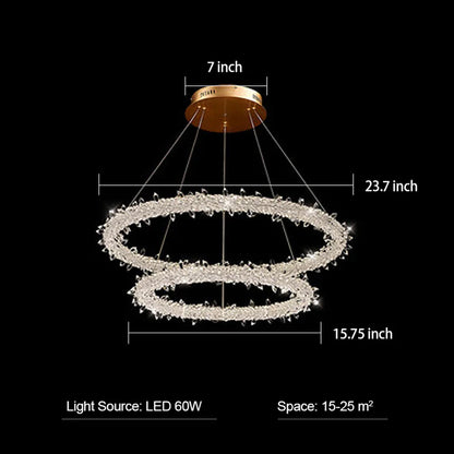 Frost Halo Ring Crystal Chandelier LED Ceiling Light