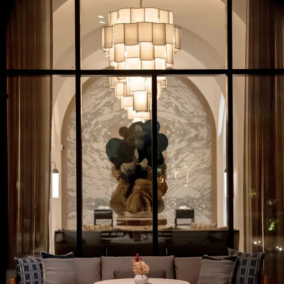 Modern Acrylic Tile Chandelier for High-ceiling