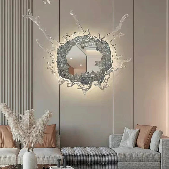 Designer Original Art Ice Mirror Wall Lamp Princess Magic Mirror Light for Bathroom/Dressing Room Women Bedroom Lighting Bathroom Mirror