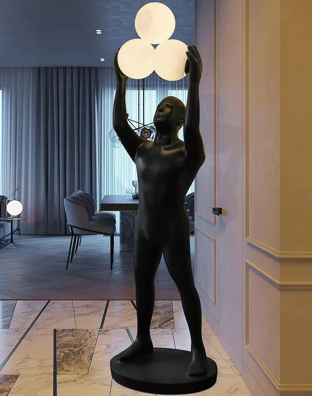 Black Light Holder Statue Floor Lamp
