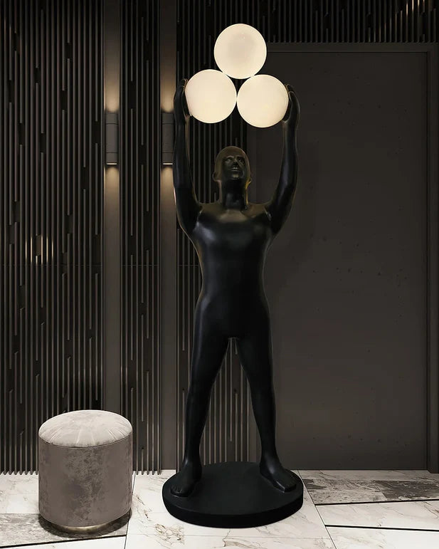 Black Light Holder Statue Floor Lamp