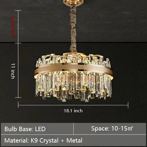 Modern Round/Rectangular Crystal Chandelier Collection for Living Room/Hallway/Dining/Bedroom