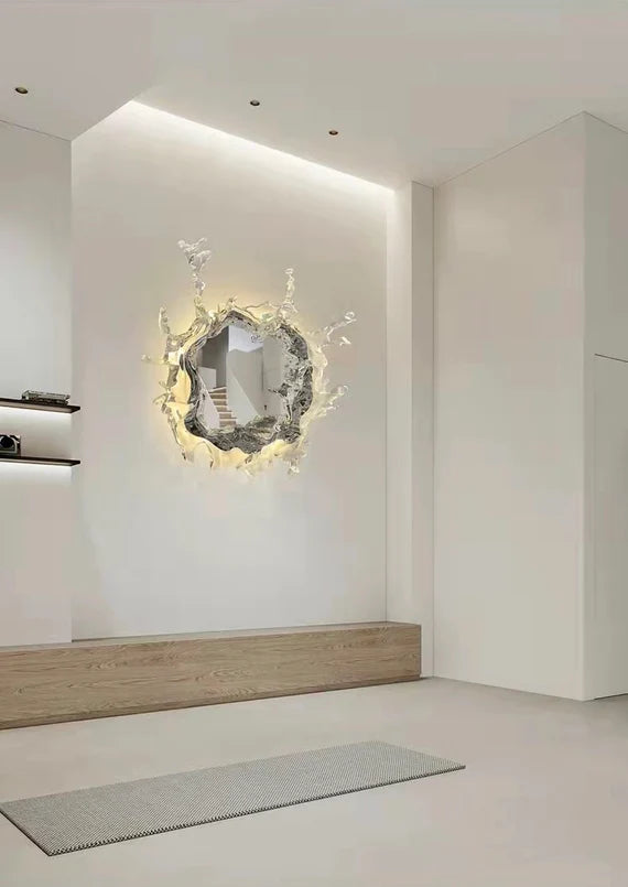 Designer Original Art Ice Mirror Wall Lamp Princess Magic Mirror Light for Bathroom/Dressing Room Women Bedroom Lighting Bathroom Mirror