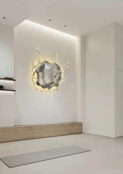 Designer Original Art Ice Mirror Wall Lamp Princess Magic Mirror Light for Bathroom/Dressing Room Women Bedroom Lighting Bathroom Mirror
