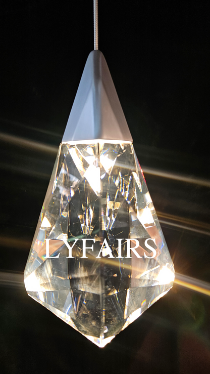 Pendentif moderne de luxe en cristal de diamant en feuille d'or
