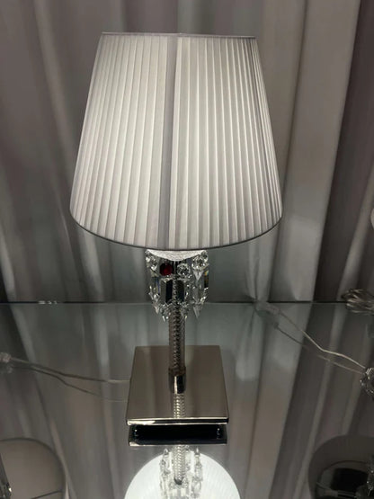Luxury Black/White Lampshade Crystal Table Lamp