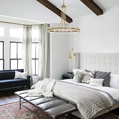 Modern 1-Ring Crystal Chandelier for Low-ceiling