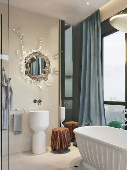 Designer Original Art Ice Mirror Wall Lamp Princess Magic Mirror Light for Bathroom/Dressing Room Women Bedroom Lighting Bathroom Mirror