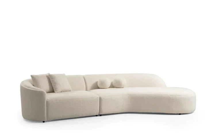 Curved Upholstered Sofa for Living Room