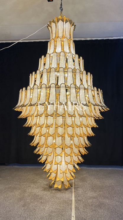 Extra Large Luxury Multi-tier Gold Crystal Chandelier for Stairs/Large High-ceiling Room5
