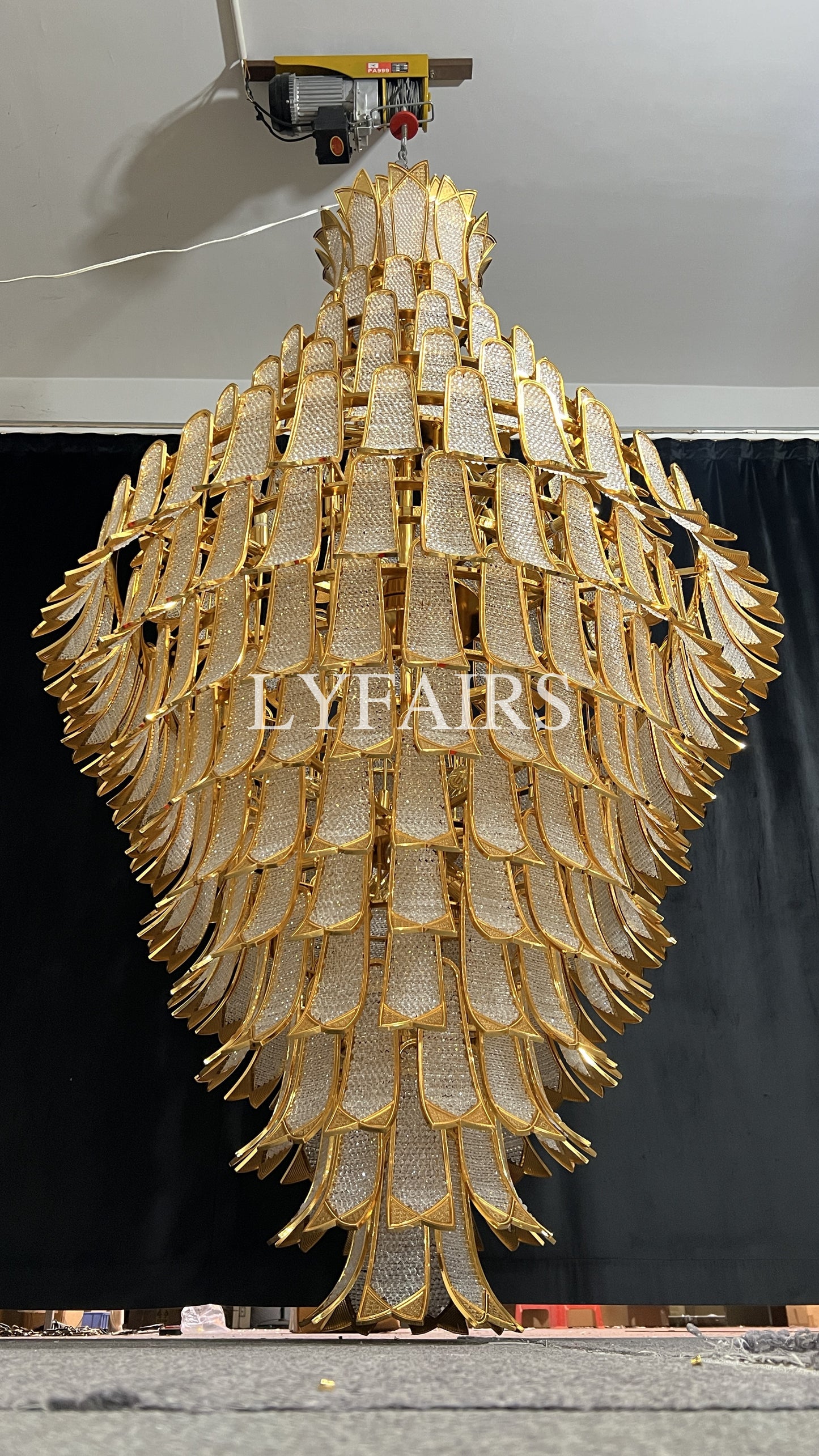 Extra Large Luxury Multi-tier Gold Crystal Chandelier for Stairs/Large High-ceiling Room7