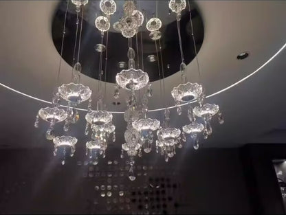 French Romantic Candle Crystal Chandelier White Modern Art Creative Pendant Light For Living Room/Dining Room/Bedroom