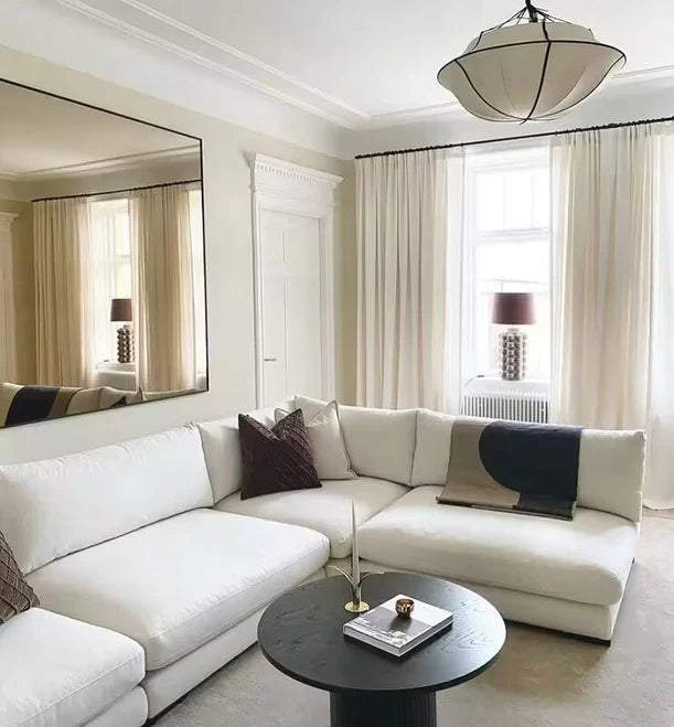 Simple Wabi-sabi Marshmallow Left/Right-Arm Seat Sectional Fabric Sofa