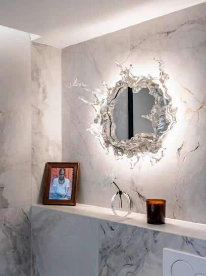 Designer Original Art Ice Mirror Wall Lamp Princess Magic Mirror Light for Bathroom/Dressing Room Women Bedroom Lighting Bathroom Mirror
