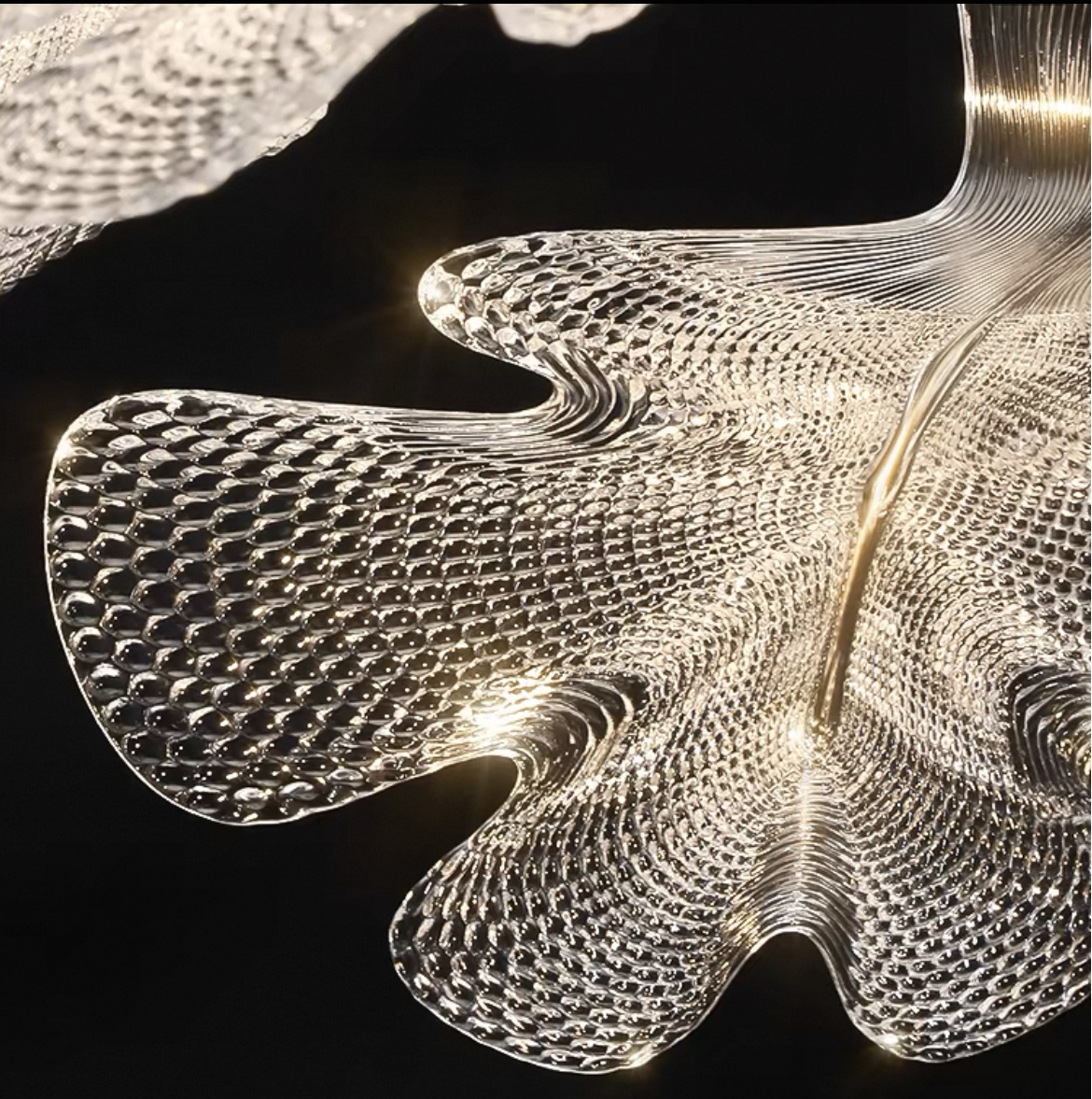 Modern Floating 2-tier Acrylic Leaves Chandelier