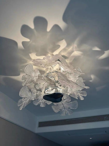 Modern Floating 2-tier Acrylic Leaves Chandelier