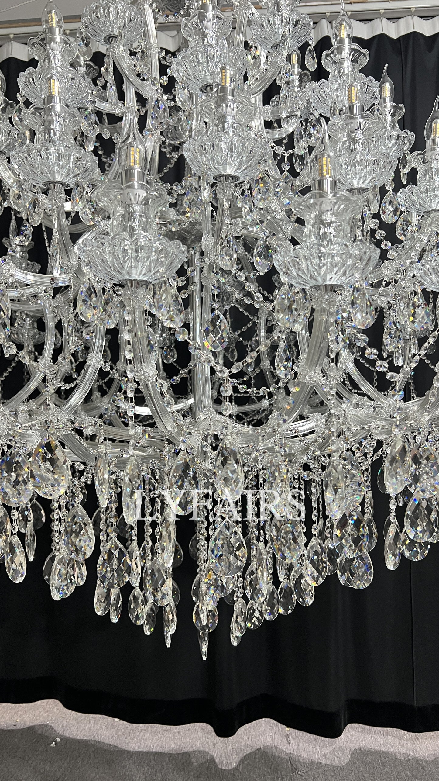 Extra Large Multi-tiered Candle Light Crystal Chandelier for Hotel/Restaurant