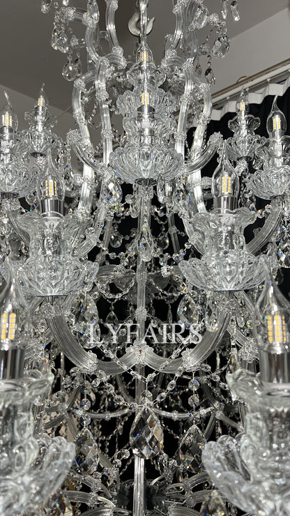 Extra Large Multi-tiered Candle Light Crystal Chandelier for Hotel/Restaurant