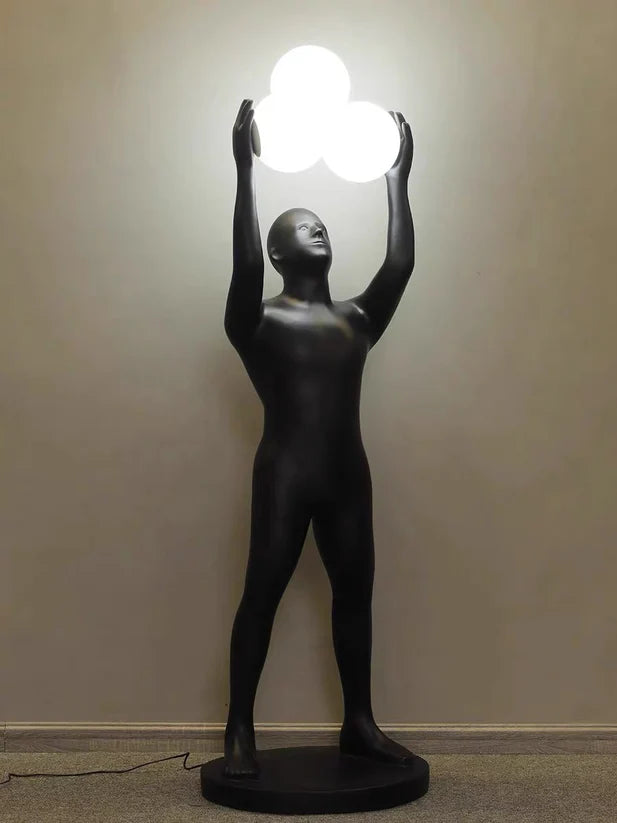 Black Light Holder Statue Floor Lamp
