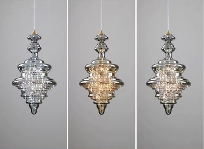 Modern Gray Glass Starry Sky Pendant Light Fixture for Dining Room/Bar/Kitchen Island