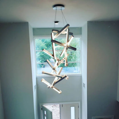 Modern Vertical Geometric Pendant for Staircase/Foyer/High-ceiling