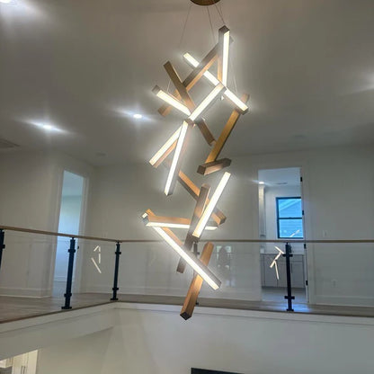 Modern Vertical Geometric Pendant for Staircase/Foyer/High-ceiling
