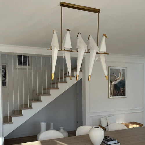 Suspension moderne en forme d'oiseaux assis pour salle à manger, salon, escalier ou hall d'entrée