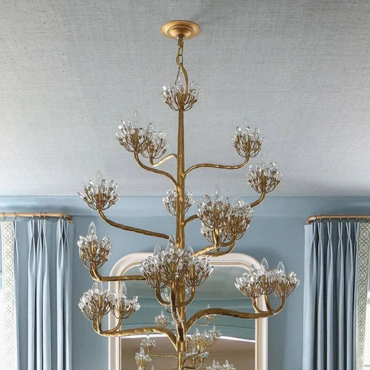 Luxury Branch Flower Gold Chandelier for Living Room/Staircase/Bedroom